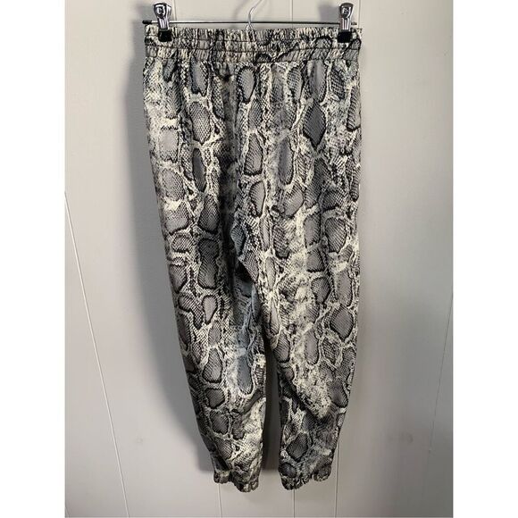 Bishop & Young Gray & Tan Snake Python Animal Print Jogger Pants XS - Picture 3 of 4